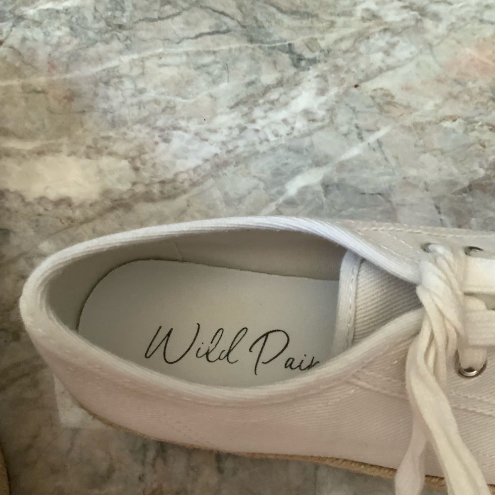 Wild Pair Sofeya White Canvas Platform Sneakers - image 5